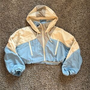 Zara Blue and Cream Utility Jacket